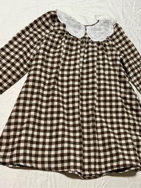 Brown & cream plaid top